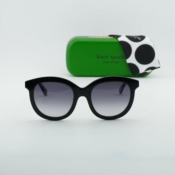 Kate Spade LILLIAN/G/S 0807 9O Round Sunglasses - Black/Grey main image 10